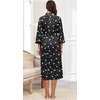 image:imagePrinStory Robes for Women 34 Sleeve Long Bath Robe XS4XLFpblack Star Moon