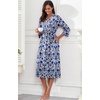image:imagePrinStory Robes for Women 34 Sleeve Long Bath Robe XS4XLFpblue Cyan Porcelain