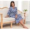 image:imagePrinStory Robes for Women 34 Sleeve Long Bath Robe XS4XLFpblue Cyan Porcelain