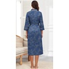 image:imagePrinStory Robes for Women 34 Sleeve Long Bath Robe XS4XLFpblue Cyan Vines