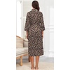 image:imagePrinStory Robes for Women 34 Sleeve Long Bath Robe XS4XLFpld Light Brown