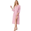 image:imagePrinStory Robes for Women 34 Sleeve Long Bath Robe XS4XLFppink White Flower