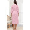 image:imagePrinStory Robes for Women 34 Sleeve Long Bath Robe XS4XLFppink White Flower