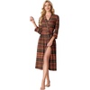 image:imagePrinStory Robes for Women 34 Sleeve Long Bath Robe XS4XLFpred Boho Stripe