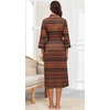 image:imagePrinStory Robes for Women 34 Sleeve Long Bath Robe XS4XLFpred Boho Stripe