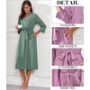 image:imagePrinStory Robes for Women 34 Sleeve Long Bath Robe XS4XLHaze Blue
