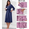 image:imagePrinStory Robes for Women 34 Sleeve Long Bath Robe XS4XLNavy Blue