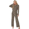 image:imagePrinStory Womens Ribbed Pajama Sets Winter Pjs 2 Piece Lounge SetFpleopard Khaki