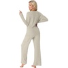 image:imagePrinStory Womens Ribbed Pajama Sets Winter Pjs 2 Piece Lounge SetLight Apricot
