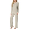 image:imagePrinStory Womens Ribbed Pajama Sets Winter Pjs 2 Piece Lounge SetLight Apricot