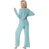 image:imagePrinStory Womens Ribbed Pajama Sets Winter Pjs 2 Piece Lounge SetLight Blue