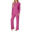 image:imagePrinStory Womens Ribbed Pajama Sets Winter Pjs 2 Piece Lounge SetRose Red