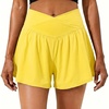 image:imagePrinStory Athletic Shorts for Women Flowy 2 in 1 Running Shorts 6 XSXLGolden Yellow