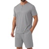 image:imagePrinStory Mens Pajamas Set 2 Piece Summer Pjs Set S3XLLight Gray