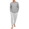 image:imagePrinStory Mens Pajamas Set Long Sleeve 2 Piece Pjs Sets S3XLGray Stripe