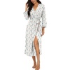image:imagePrinStory Robes for Women 34 Sleeve Long Bath Robe XS4XLFpwhite Color Block
