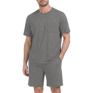 image:imagePrinStory Couples Pajamas Set Shirts and Shorts Summer Comfy Lounge FamilyDark Gray