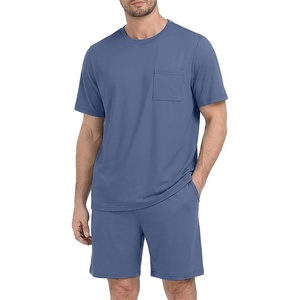 image:imagePrinStory Couples Pajamas Set Shirts and Shorts Summer Comfy Lounge FamilyGray Blue