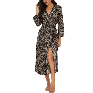 image:imagePrinStory Robes for Women 34 Sleeve Long Bath Robe XS4XLFpgray Ld Print