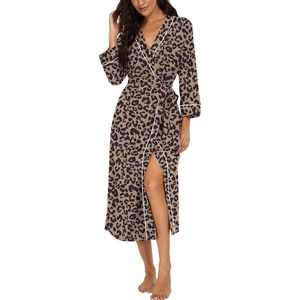 image:imagePrinStory Robes for Women 34 Sleeve Long Bath Robe XS4XLFpld Light Brown