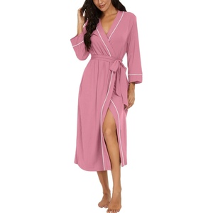 image:imagePrinStory Robes for Women 34 Sleeve Long Bath Robe XS4XLPink