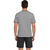 image:imagePrinStory Mens Pajamas Set Short Sleeve Soft Pjs M3XLDark Gray Stripe