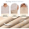 image:imagePrinStory Mens Pajamas Set Short Sleeve Soft Pjs M3XLKhaki Stripe