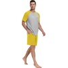 image:imageCouples Pajamas Set Short Sleeve Raglan Shirts and Shorts Lounge Sleepwear52mustard