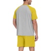 image:imageCouples Pajamas Set Short Sleeve Raglan Shirts and Shorts Lounge Sleepwear52mustard