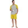 image:imageCouples Pajamas Set Short Sleeve Raglan Shirts and Shorts Lounge Sleepwear52mustard