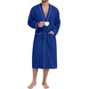 image:imagePrinStory Mens Lightweight Robe Soft Knit Kimono Long Bathrobe LoungewearRoyal Blue