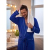 image:imagePrinStory Mens Lightweight Robe Soft Knit Kimono Long Bathrobe LoungewearRoyal Blue