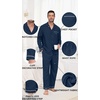 image:imagePrinStory Mens Pajamas Set Long Sleeve Button Down Sleepwear Pjs S2XL0navy Blue