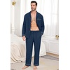 image:imagePrinStory Mens Pajamas Set Long Sleeve Button Down Sleepwear Pjs S2XL0navy Blue