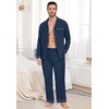 image:imagePrinStory Mens Pajamas Set Long Sleeve Button Down Sleepwear Pjs S2XL0navy Blue