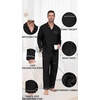 image:imagePrinStory Mens Pajamas Set Long Sleeve Button Down Sleepwear Pjs S2XL1black