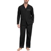 image:imagePrinStory Mens Pajamas Set Long Sleeve Button Down Sleepwear Pjs S2XL1black