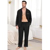 image:imagePrinStory Mens Pajamas Set Long Sleeve Button Down Sleepwear Pjs S2XL1black