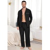 image:imagePrinStory Mens Pajamas Set Long Sleeve Button Down Sleepwear Pjs S2XL1black