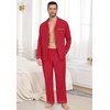 image:imagePrinStory Mens Pajamas Set Long Sleeve Button Down Sleepwear Pjs S2XL1christmas Red