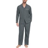 image:imagePrinStory Mens Pajamas Set Long Sleeve Button Down Sleepwear Pjs S2XL1dark Gray