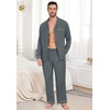image:imagePrinStory Mens Pajamas Set Long Sleeve Button Down Sleepwear Pjs S2XL1dark Gray