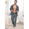image:imagePrinStory Mens Pajamas Set Long Sleeve Button Down Sleepwear Pjs S2XL1dark Gray