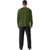 image:imagePrinStory Mens Pajamas Set Long Sleeve Henley Pjs S3XLBlack Green Stripe