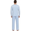 image:imagePrinStory Mens Pajamas Set Long Sleeve Henley Pjs S3XLBlue Stripe