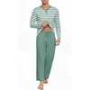 image:imagePrinStory Mens Pajamas Set Long Sleeve Henley Pjs S3XLCyan Stripe