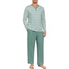 image:imagePrinStory Mens Pajamas Set Long Sleeve Henley Pjs S3XLCyan Stripe
