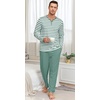 image:imagePrinStory Mens Pajamas Set Long Sleeve Henley Pjs S3XLCyan Stripe