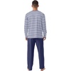 image:imagePrinStory Mens Pajamas Set Long Sleeve Henley Pjs S3XLDark Blue Stripe