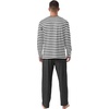 image:imagePrinStory Mens Pajamas Set Long Sleeve Henley Pjs S3XLDark Gray Stripe